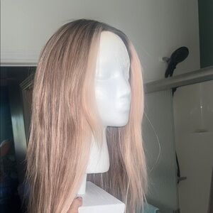 Tan Long Straight Wig with Natural Texture